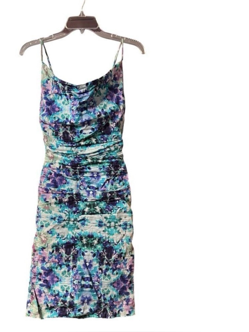 Nicole Miller Floral Rouche Dress